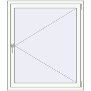KORSA OPTIMUM REHAU EURO 70 1100x1250 mm RAL 9016 Traffic white two-sided