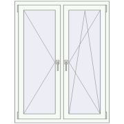 KORSA OPTIMUM REHAU EURO 70 1090x1350 mm RAL 9016 Traffic white two-sided