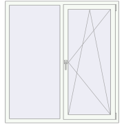 Вікна 1400x1500 мм REHAU Euro 60 RAL 9016 Traffic white з двох сторін