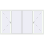 Вікна 3000x1700 мм REHAU Euro 60 RAL 9016 Traffic white з двох сторін