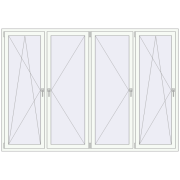 Okna skrzydłowe 2600x1800 mm KORSA BRILLANT DESIGN RAL 9016 Traffic white dwustronny
