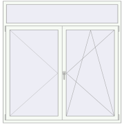 KORSA OPTIMUM REHAU EURO 70 1750x1800 mm RAL 9016 Traffic white two-sided