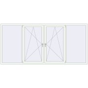 Вікна 3000x1400 мм REHAU Euro 60 RAL 9016 Traffic white з двох сторін