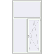 Вікна 1100x2000 мм REHAU Euro 60 RAL 9016 Traffic white з двох сторін