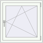 Tilt-and-Turn 820x820 mm KORSA OPTIMUM REHAU EURO 70
