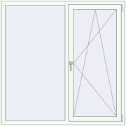 Вікна 1500x1500 мм REHAU SYNEGO MD RAL 9016 Traffic white з двох сторін