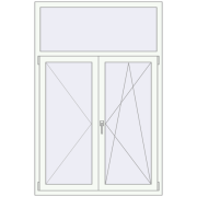 KORSA OPTIMUM REHAU EURO 70 1170x1775 mm RAL 9016 Traffic white two-sided