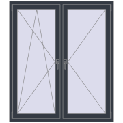 KORSA OPTIMUM REHAU EURO 70 1300x1500 mm ANTHRACITE_GREY_STRUKTURAL two-sided
