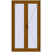 Вікна 940x1670 мм REHAU Euro 70 GOLDEN OAK з двох сторін