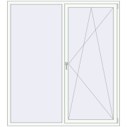 Tilt-and-Turn 1800x2000 mm KORSA ENERGY-SAVING REHAU SYNEGO MD RAL 9016 Traffic white two-sided