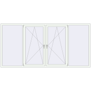 Вікна 2950x1450 мм REHAU Euro 60 RAL 9016 Traffic white з двох сторін