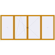 Okna skrzydłowe 5000x2300 mm KORSA ALU STANDARD 72 RAL 1006 Maize yellow dwustronny