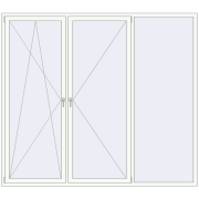 Okna skrzydłowe 2600x2300 mm KORSA BRILLANT DESIGN RAL 9016 Traffic white dwustronny