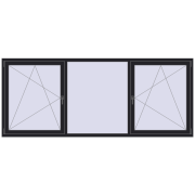 KORSA ENERGY-SAVING REHAU SYNEGO MD 2800x1150 mm BLACK_ULTI-MATT two-sided