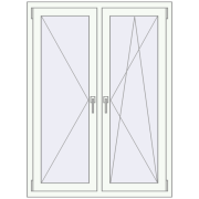 KORSA OPTIMUM REHAU EURO 70 1040x1400 mm RAL 9016 Traffic white two-sided