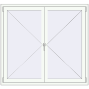Вікна 1400x1300 мм REHAU Euro 60 RAL 9016 Traffic white з двох сторін