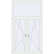 Вікна 1250x2200 мм REHAU SYNEGO MD RAL 9016 Traffic white з двох сторін