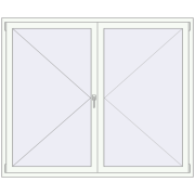 Вікна 1800x1500 мм REHAU Euro 60 RAL 9016 Traffic white з двох сторін