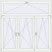Okna skrzydłowe 1800x1800 mm KORSA ALU STANDARD 72 RAL 9016 Traffic white dwustronny