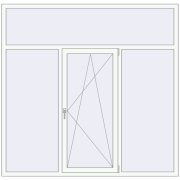 Вікна 2050x2000 мм REHAU Euro 60 RAL 9016 Traffic white з двох сторін