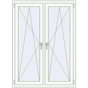 KORSA OPTIMUM REHAU EURO 70 1066x1524 mm RAL 9016 Traffic white two-sided