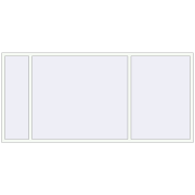 Okna skrzydłowe 3000x1400 mm KORSA BRILLANT DESIGN RAL 9016 Traffic white dwustronny