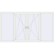 Вікна 2650x1495 мм REHAU SYNEGO MD RAL 9016 Traffic white з двох сторін