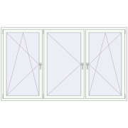 Okna skrzydłowe 2400x1400 mm REHAU OPTIMUM EURO-DESIGN 70 RAL 9016 Traffic white dwustronny