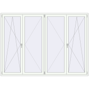 REHAU OPTIMUM EURO-DESIGN 70 2600x1860 mm RAL 9016 Traffic white two-sided