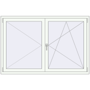KORSA ENERGY-SAVING REHAU SYNEGO MD 1650x1085 mm RAL 9016 Traffic white two-sided