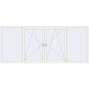 Вікна 3600x1500 мм REHAU SYNEGO MD RAL 9016 Traffic white з двох сторін