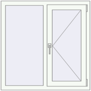 Вікна 1000x1000 мм REHAU SYNEGO MD RAL 9016 Traffic white з двох сторін