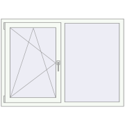 REHAU OPTIMUM EURO-DESIGN 70 1400x1000 mm RAL 9016 Traffic white two-sided