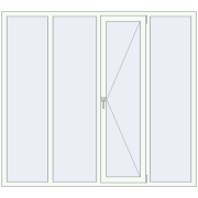 Tilt-and-Turn 2000x1800 mm KORSA ENERGY-SAVING REHAU SYNEGO MD RAL 9016 Traffic white two-sided