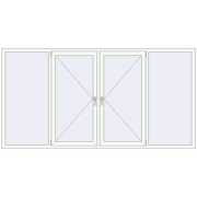 Вікна 2700x1400 мм REHAU Euro 60 RAL 9016 Traffic white з двох сторін