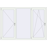 Okna skrzydłowe 2070x1450 mm REHAU BRILLANT DESIGN RAL 9016 Traffic white dwustronny