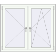 REHAU RENOVATION EURO 70 1263x1090 mm RAL 9016 Traffic white two-sided