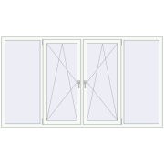 Tilt-and-Turn 2500x1400 mm KORSA OPTIMUM REHAU EURO 70 RAL 9016 Traffic white two-sided