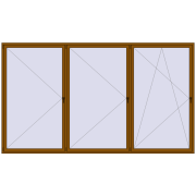 Okna skrzydłowe 4000x2300 mm REHAU BRILLANT DESIGN GOLDEN OAK dwustronny