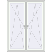 KORSA OPTIMUM REHAU EURO 70 1400x1900 mm RAL 9016 Traffic white two-sided