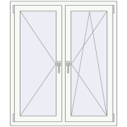 KORSA OPTIMUM REHAU EURO 70 1090x1270 mm RAL 9016 Traffic white two-sided