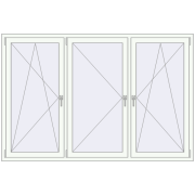 Вікна 2100x1400 мм REHAU SYNEGO MD RAL 9016 Traffic white з двох сторін