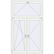 Okna skrzydłowe 1200x2000 mm KORSA OPTIMUM REHAU EURO 70 RAL 9016 Traffic white dwustronny
