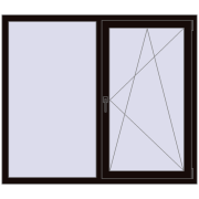 KORSA OPTIMUM REHAU EURO 70 1500x1300 mm BLACK_BROWN two-sided