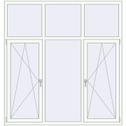 Вікна 1900x2000 мм REHAU Euro 60 RAL 9016 Traffic white з двох сторін