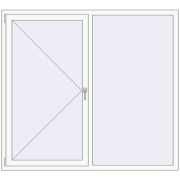 Вікна 1730x1570 мм REHAU Euro 70 RAL 9016 Traffic white з двох сторін