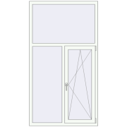 Вікна 1100x2000 мм REHAU Euro 60 RAL 9016 Traffic white з двох сторін