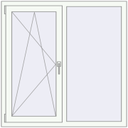 KORSA OPTIMUM REHAU EURO 70 1200x1200 mm RAL 9016 Traffic white two-sided