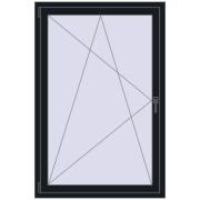 REHAU BRILLANT DESIGN 1000x1500 mm BLACK_COOL_110L-2 beidseitig