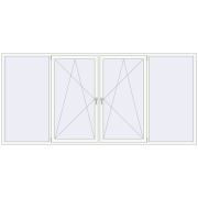 Вікна 3450x1620 мм REHAU Euro 60 RAL 9016 Traffic white з двох сторін